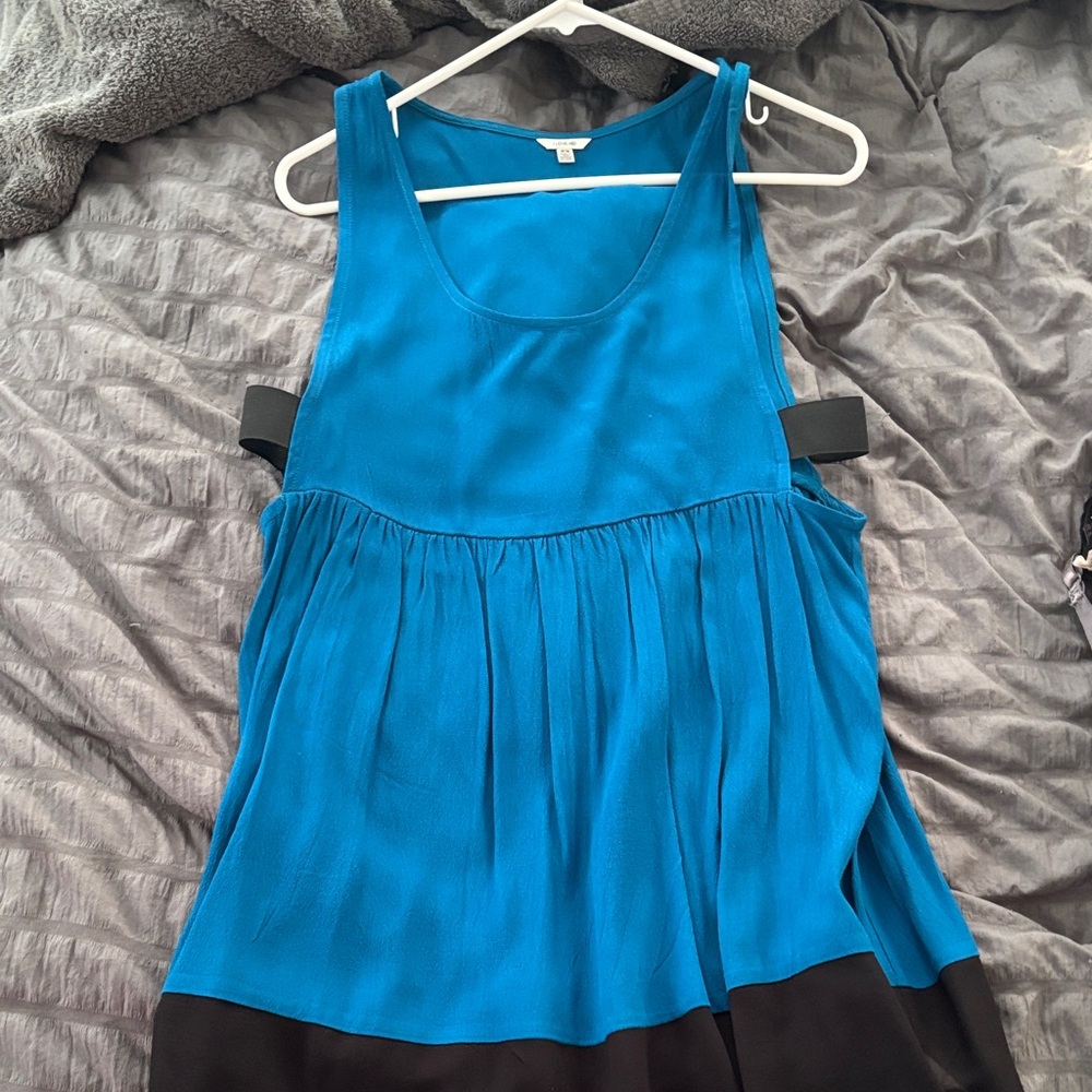 Teal & Black Dress with side cut outs